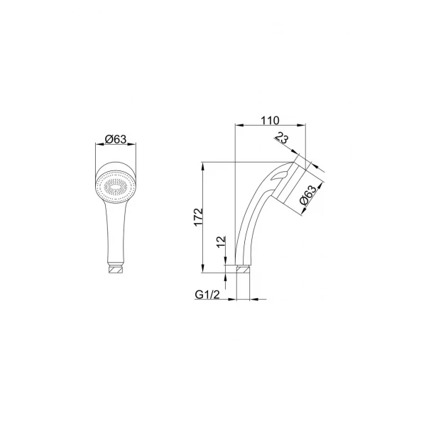 Лійка-розпилювач Frap F011, 1-режим, хром