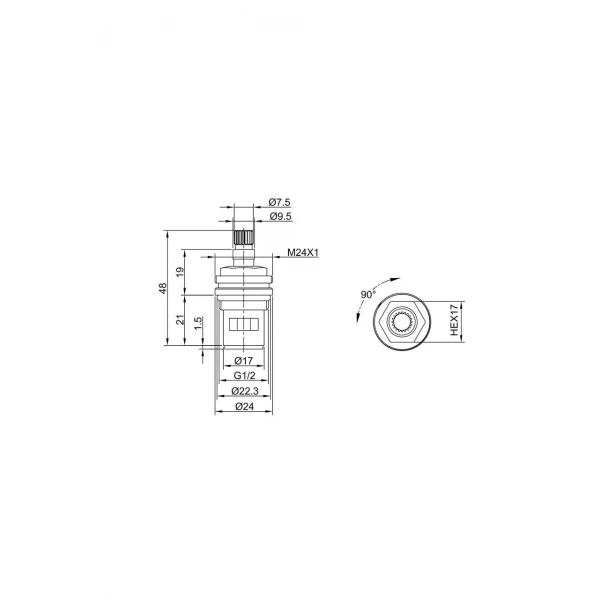 Кран-букса Frap F52-13, 20 шліців 90°