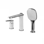 Смеситель для ванны FRAP F1149 белый/хром для монтажа на борт.