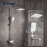 Душевая система FRAP F2458 с поворотным изливом и переключателем на лейку/душ 3 режима белая/хром