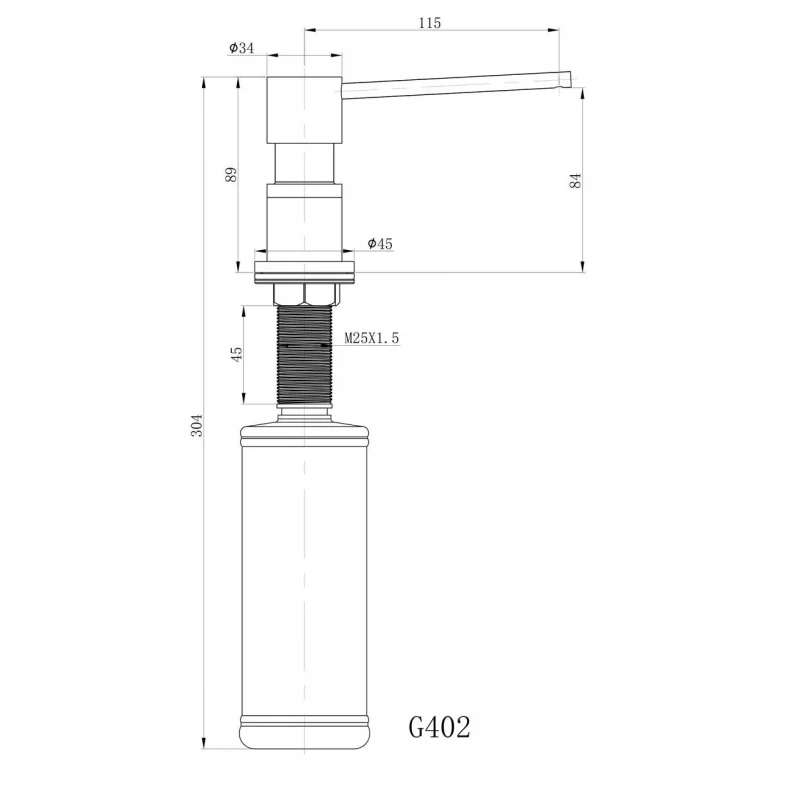 Дозатор для мойки GAPPO G402-1 300 мл латунно-пластиковый черный