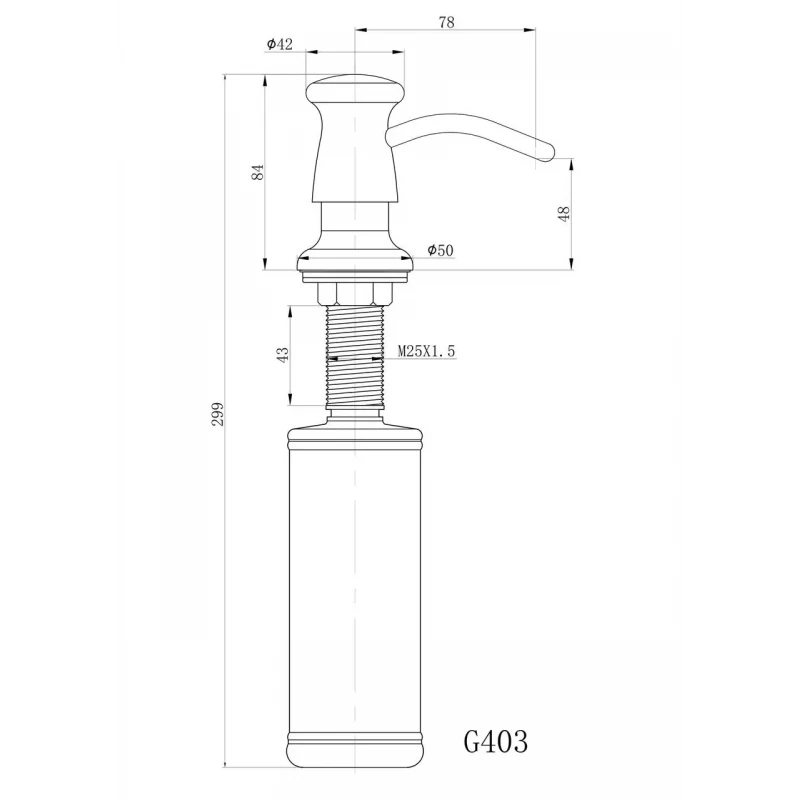 Дозатор для мойки GAPPO G403-1 300 мл черный латунь/пластик