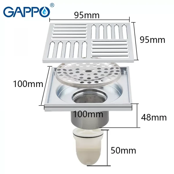 Вертикальний трап GAPPO G81051, латунь, 100х100 мм, хром