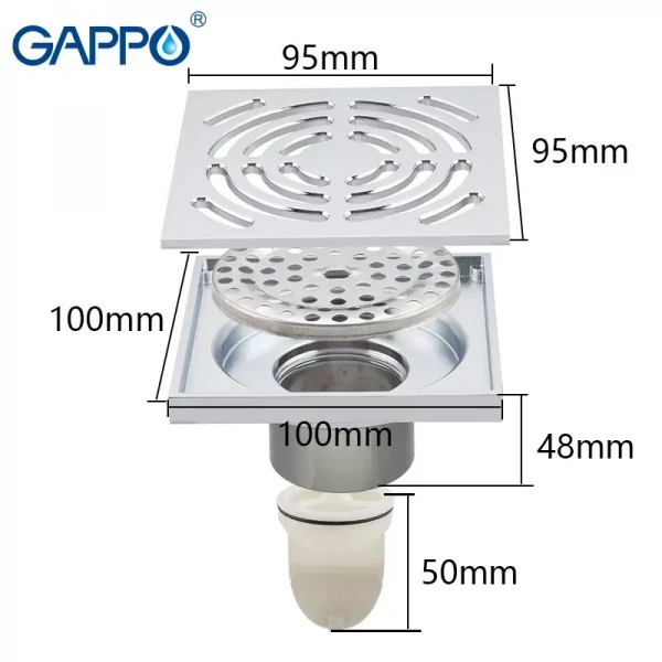 Вертикальний трап GAPPO G81052, латунь, 100х100 мм, хром