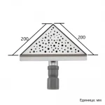 Кутовий трап для душу GAPPO G82020-1, нержавіюча сталь, 200x200 мм