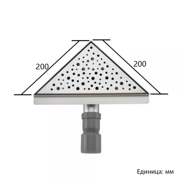 Кутовий трап для душу GAPPO G82020-1, нержавіюча сталь, 200x200 мм