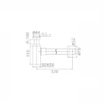 Сифон для раковини Frap F80-2 під донний клапан, латунь, хром
