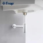 Сифон для раковини Frap F82-6 під донний клапан, латунь, білий