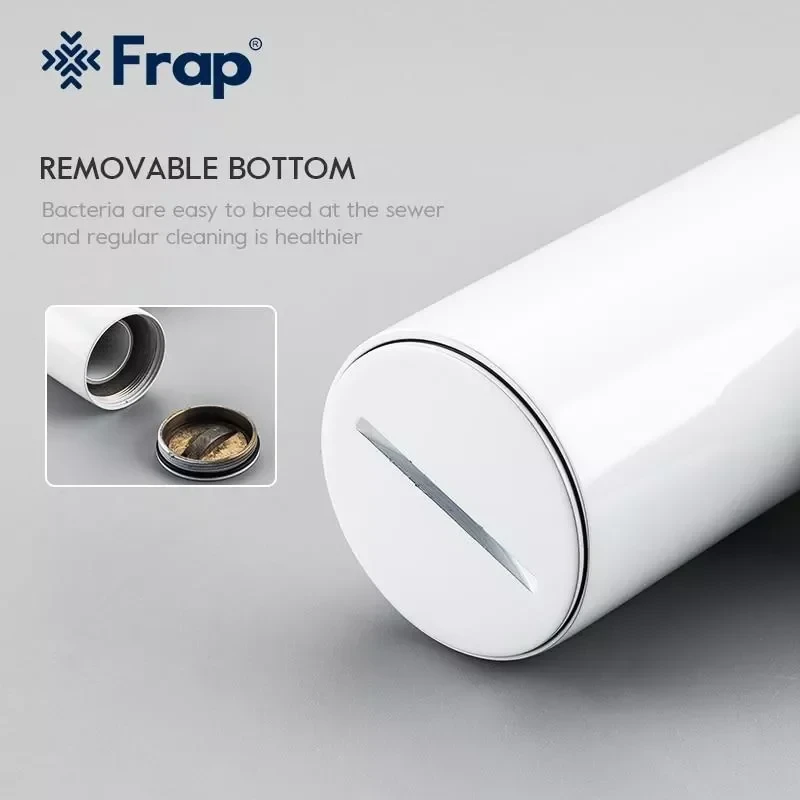 Сифон для раковины FRAP F82-6 белый латунный под донный клапан.