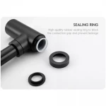 Сифон для раковини Frap F82-7 під донний клапан, латунь, чорний