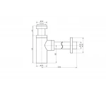 Сифон для раковини Frap F82-7 під донний клапан, латунь, чорний