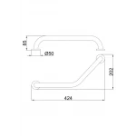 Поручень для ванной комнаты FRAP F1717 450 мм хромированный