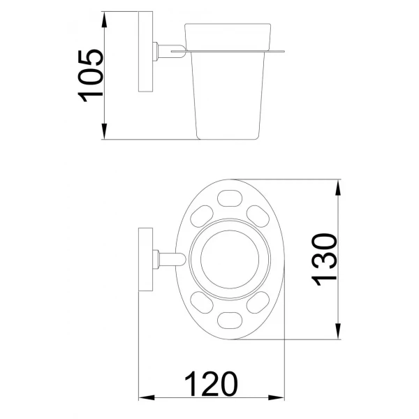 Склянка Frap F1906-1 з тримачем для зубних щіток, хром