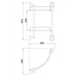 Полка стеклянная угловая FRAP F1907-2 2-х ярусная 290х290 мм