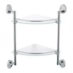 Полка стеклянная угловая FRAP F1907-2 2-х ярусная 290х290 мм