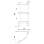 Полка угловая стеклянная FRAP F1907-3 290x290 мм трехъярусная