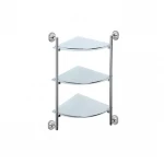 Полка угловая стеклянная FRAP F1907-3 290x290 мм трехъярусная