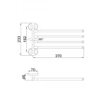 Тримач для рушника Frap F1914 поворотний 4-й, 370 мм, хром