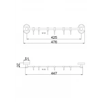 Вішалка Frap F1915-6 на 6 рухомих гачків 450 мм, хром