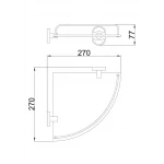 Полиця скляна кутова Frap F1921-1, 270x270 мм, хром