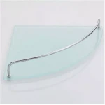 Полиця скляна кутова Frap F1921-1, 270x270 мм, хром