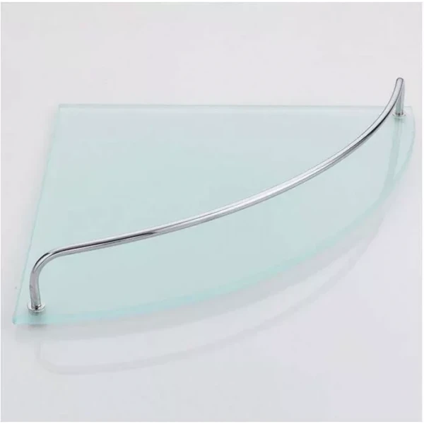 Полиця скляна кутова Frap F1921-1, 270x270 мм, хром