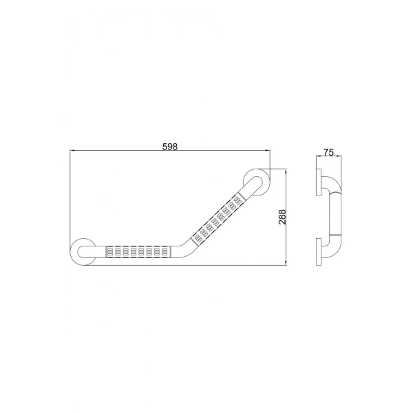 Поручень настінний Frap F8121 нержавіюча сталь/пластик, 600 мм