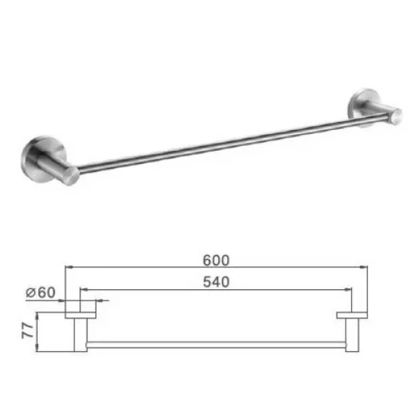 Полотенцедержатель FRAP F30101 600 мм нержавеющая сталь