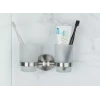 Подвійна склянка для щіток Frap F30108, нержавіюча сталь