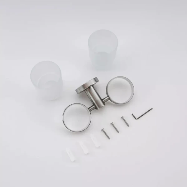 Двойной стакан для зубных щеток FRAP F30108 нержавеющая сталь.