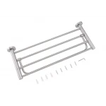 Полка с держателем для полотенец FRAP F30124 нержавеющая сталь 600 мм