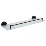 Полка стеклянная FRAP F30207 500 мм из нержавеющей стали черная