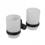 Двойной стакан для зубных щеток FRAP F30208 нержавеющая сталь черный