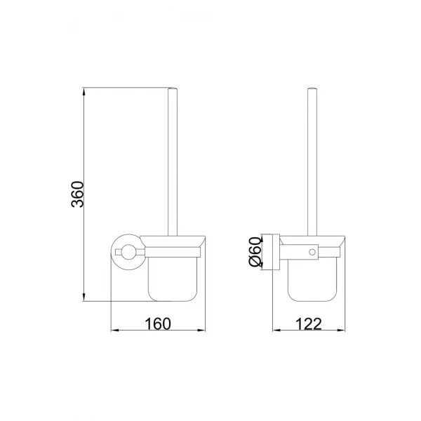 Ершик туалетный FRAP F30210 настенный нержавеющая сталь черный