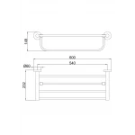 Полка с держателем для полотенец FRAP F30224 600 мм нержавеющая сталь черная