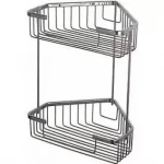 Полка угловая FRAP F335-1 2-х ярусная хромированная 240х320 мм