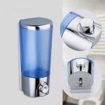 Дозатор жидкого мыла FRAP F406 400 мл пластик хромированный/синий