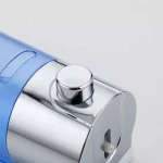 Дозатор жидкого мыла FRAP F406 400 мл пластик хромированный/синий