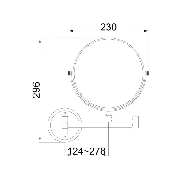Зеркало косметическое Frap F6108 200x200 мм настенное с увеличением
