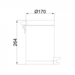 Мусорное ведро FRAP F701 3 литра хромированное с педалью