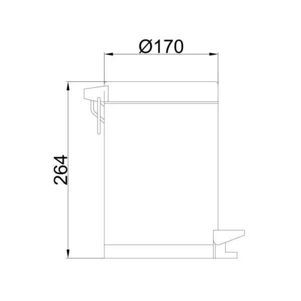 Мусорное ведро FRAP F701 3 литра хромированное с педалью