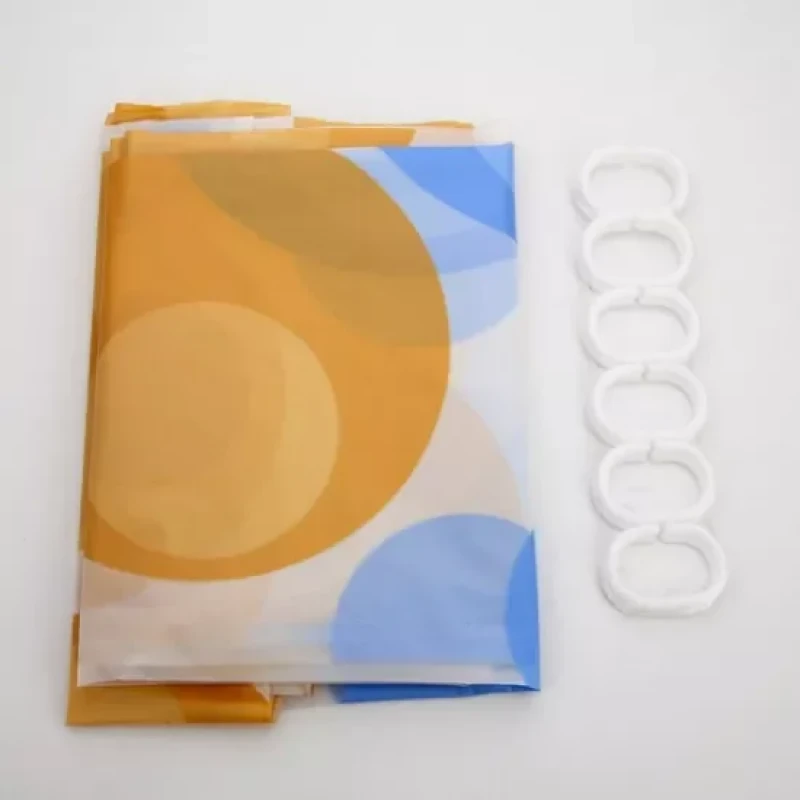 Шторка для ванної і душа Frap F8804, поліетилен, 180 x180 см, жовтий