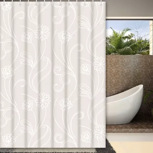 Шторка для ванной Frap F8805 180x180 см полиэтиленовая бело-серая.