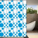 Шторка для ванной Frap F8806 180x180 см полиэтилен голубая