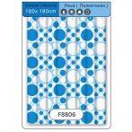 Шторка для ванной Frap F8806 180x180 см полиэтилен голубая