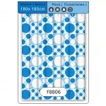 Шторка для ванной Frap F8806 180x180 см полиэтилен голубая