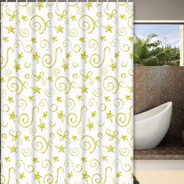 Шторка для ванной и душа FRAP F8808 180x180 см полиэтилен желтая