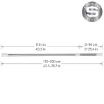 Штанга для душа FRAP F8902 110-200 см из нержавеющей стали.