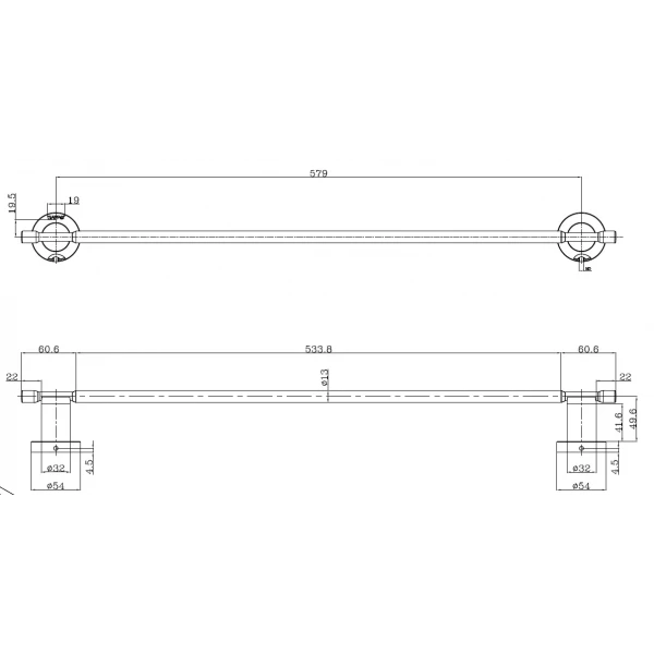 Полотенцедержатель GAPPO G1801 600 мм хромированный