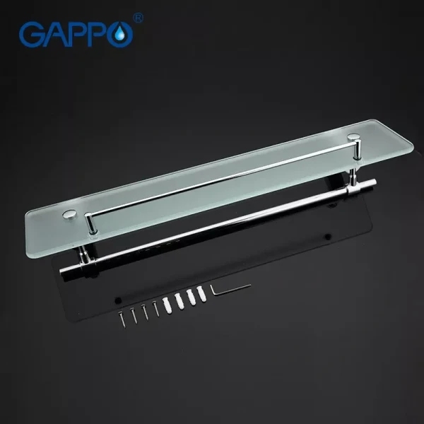 Полка с держателем для полотенец GAPPO G1807-4 580х120 мм хромированная
